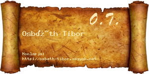 Osbáth Tibor névjegykártya